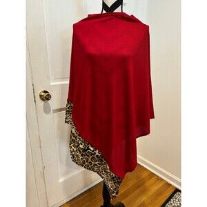 Leopard skin and red poncho one size